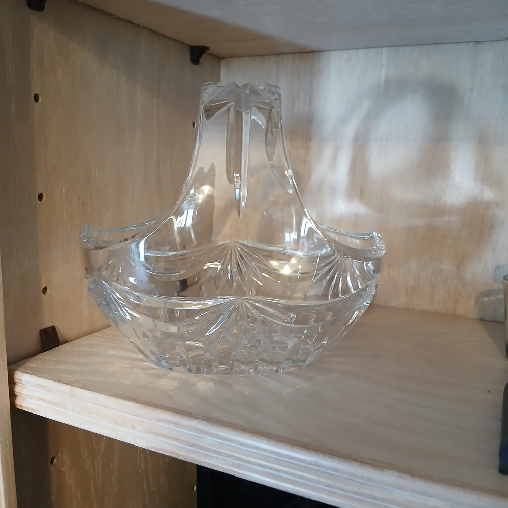Vintage Basket with Handle, Candy Dish, Easter
